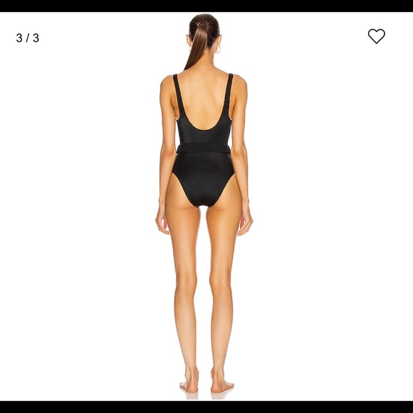 Solid & Striped Beatrice One Piece Braided Belt Black Swimsuit $188 - Picture 4 of 12